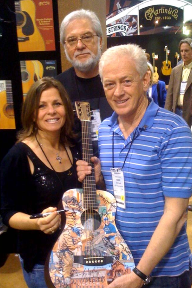 Eddie-Greg-and-Jen-in-the-Martin-Guitar-booth-at-the-NAMM-show-Anaheim-CA